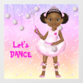 African American Fairy Princess Ballerina Raamsticker (Vel)