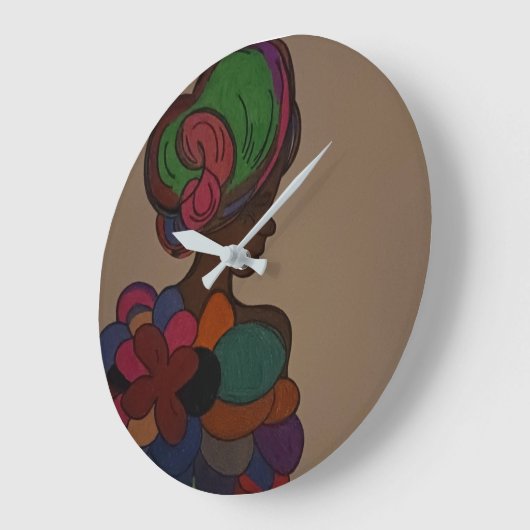 African American Fairy Wall Clock Grote Klok (Hoek)
