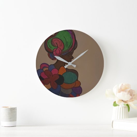 African American Fairy Wall Clock Grote Klok (Huis)