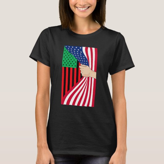 African American Flag Pan African Black Liberation T-shirt (Voorkant)
