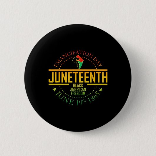 African American Freedom Black Geschiedenis 19 jun Ronde Button 5,7 Cm (Voorkant)