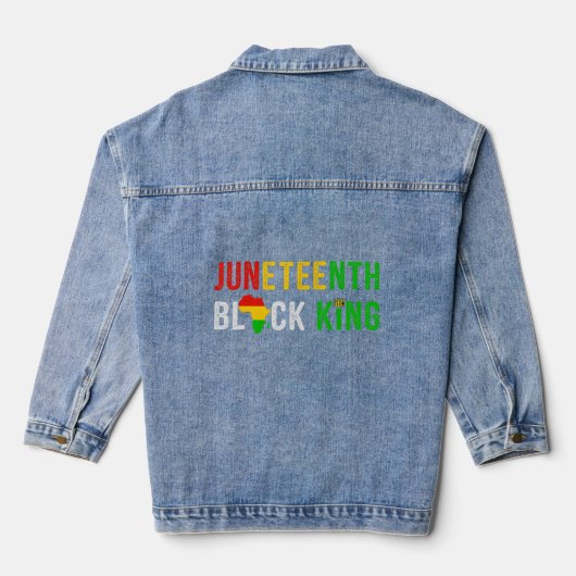 African American Freedom Black Geschiedenis Juni 1 Denim Jacket (Achterkant)
