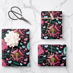African American Girl Birthday Inpakpapier Vel