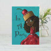 African American Girl Birthday Kaart (Staand voorkant)