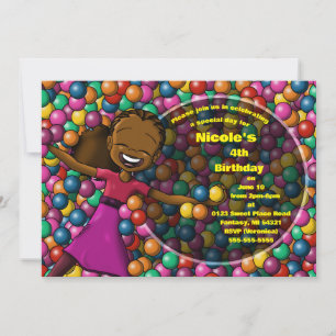 African American Girl Birthday Kaart