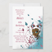 African American Girl Birthday Kaart (Voorkant)