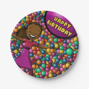 African American Girl Birthday Papieren Bordje