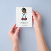 African American Girl Braids Selfie Birthday Flyer (Hand)