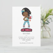 African American Girl Braids Selfie Birthday Kaart (Staand voorkant)