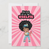 African American Girl Braids Selfie Birthday Kaart (Achterkant)