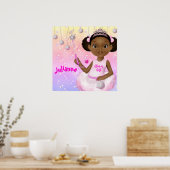 African American Girl Fairy Princess Ballerina Poster (Keuken)