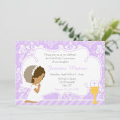 African American Girl First Community Damask Kaart (Staand voorkant)