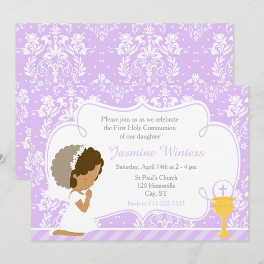 African American Girl First Community Damask Kaart (Voorkant / Achterkant)