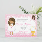 African American Girl First Community Damask Kaart (Staand voorkant)