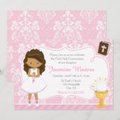 African American Girl First Community Damask Kaart (Voorkant / Achterkant)