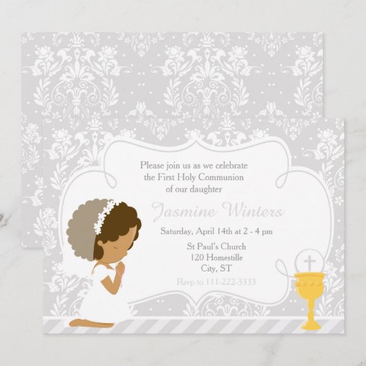 African American Girl First Community Damask Kaart (Voorkant / Achterkant)