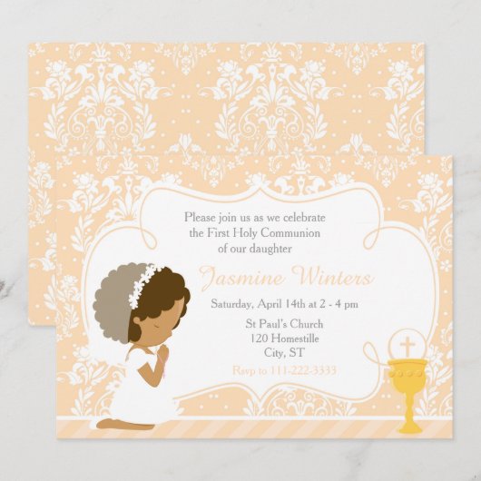 African American Girl First Community Damask Kaart (Voorkant / Achterkant)