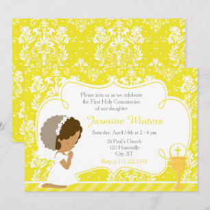 African American Girl First Community Damask Kaart