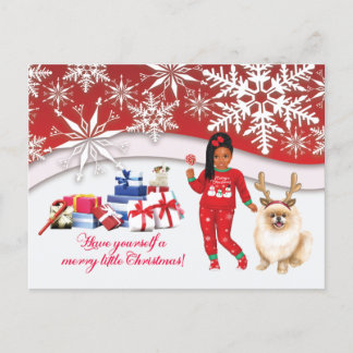 African American Girl Holiday Card Briefkaart