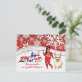 African American Girl Holiday Card Briefkaart (Staand voorkant)