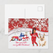 African American Girl Holiday Card Briefkaart (Voorkant / Achterkant)