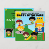 African American Girl Party of the Park Invite Kaart (Voorkant / Achterkant)