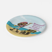 African American Girl Pirate Birthday Papieren Bordje (Gekanteld)
