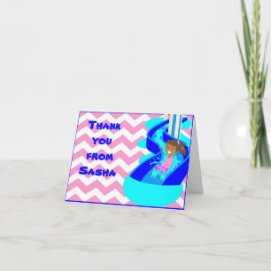 African American Girl Pool Bedankt voor je briefka