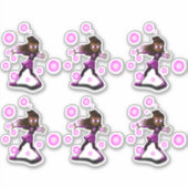 African American Girl Superheld Sticker (Voorkant)