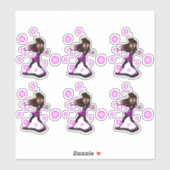 African American Girl Superheld Sticker (Vel)
