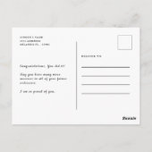 African American Girls Gold Afstuderen Card Briefkaart (Achterkant)