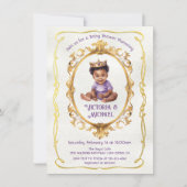 African American Gold Prince Baby shower Kaart (Voorkant)