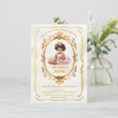 African American Gold Princess Baby shower Kaart (Staand voorkant)