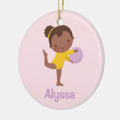 African American Gymnast Girl Gymnastics Ornament (Links)