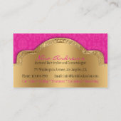 African American Hair Stylist Pink Gold Zebra Visitekaartje (Achterkant)