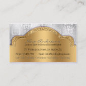 African American Hair Stylist Silver Gold Zebra Visitekaartje (Achterkant)