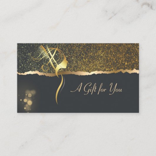 African American Hairdresser Confetti Border Black Kortingskaartje (Voorkant)