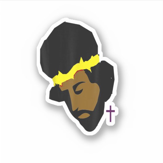 African American Jesus Black Jesus Art Sticker (Voorkant)