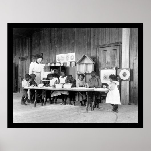 African American Kindergarten in Hampton, VA 1899 Poster (Voorkant)
