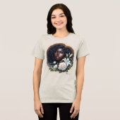  African-American Lady Enjoying Her Flowers Tri-Blend Shirt (Voorkant volledig)