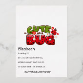 African American Ladybug Birthday Folie Uitnodiging (Achterkant)