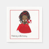 African American Ladybug Birthday Servet (Voorkant)