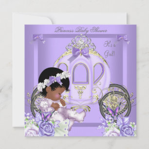 African American Lavender Baby shower Girl 5 Kaart