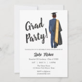 African American Leavers Afstuderen Gown & Pet Kaart (Voorkant)