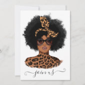 African American Leopard Girl Bachelorette Party Kaart (Voorkant)