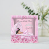 African American Little Prinses Baby shower Girl Kaart (Staand voorkant)