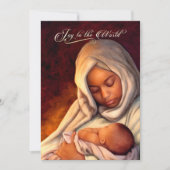 African American Madonna Flat Christmas Cards Feestdagenkaart (Voorkant)