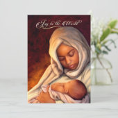 African American Madonna Flat Christmas Cards Feestdagenkaart (Staand voorkant)