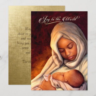 African American Madonna Flat Christmas Cards Feestdagenkaart