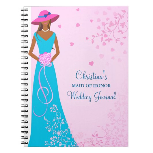 African American Maid of Honor Journal Notebook Notitieboek (Voorkant)